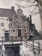 Johannes Elsinga korendragershuisje Franeker, Antiek en Kunst, Kunst | Etsen en Gravures, Ophalen of Verzenden