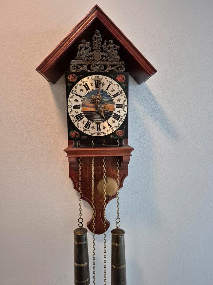 Antieke Warmink Klok met schildering op wijzerplaat, Antiek en Kunst, Antiek | Klokken, Ophalen