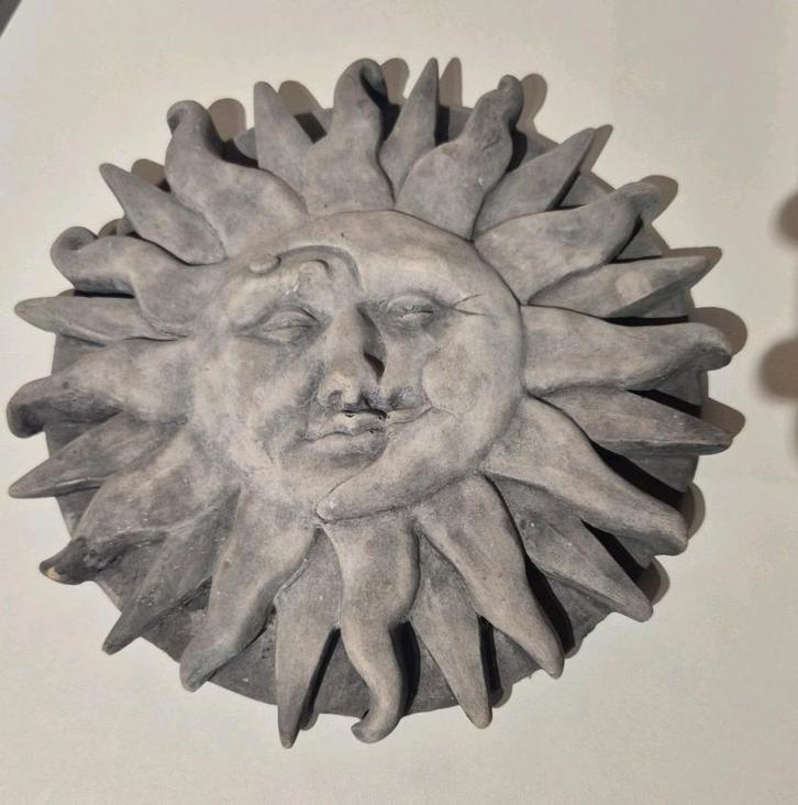 Zon maan geveldecoratie muurdecoratie, Tuin en Terras, Tuinwanddecoratie, Zo goed als nieuw, Ophalen