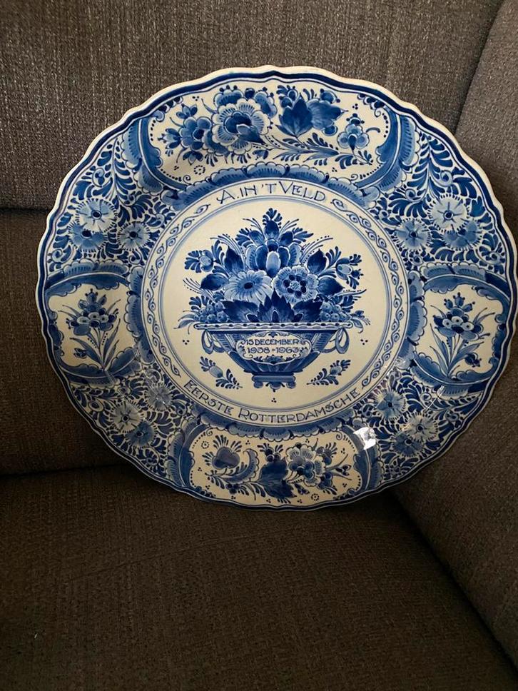 Bordje Eerste Roterdamshe Verzekering 1938 1963 museum, Antiek en Kunst, Antiek | Wandborden en Tegels, Ophalen of Verzenden