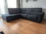 Hoekbank antraciet zwarte stof, Ophalen, Hoekbank, 75 tot 100 cm, Zo goed als nieuw