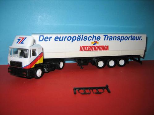 Intermontana  MAN  met oplegger  Herpa, Hobby en Vrije tijd, Modelauto's | 1:87, Zo goed als nieuw, Bus of Vrachtwagen, Herpa