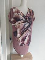 Zalm roze tuniek met veer print valt als maat M, Ophalen of Verzenden, Zo goed als nieuw, Maat 38/40 (M), Roze