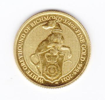 1/4 ounce Goud "White greyhound of Richmond" Queen's beasts beschikbaar voor biedingen