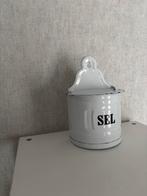 Brocante Emaille Zoutpot Sel - Vintage Muurdecoratie, Ophalen of Verzenden