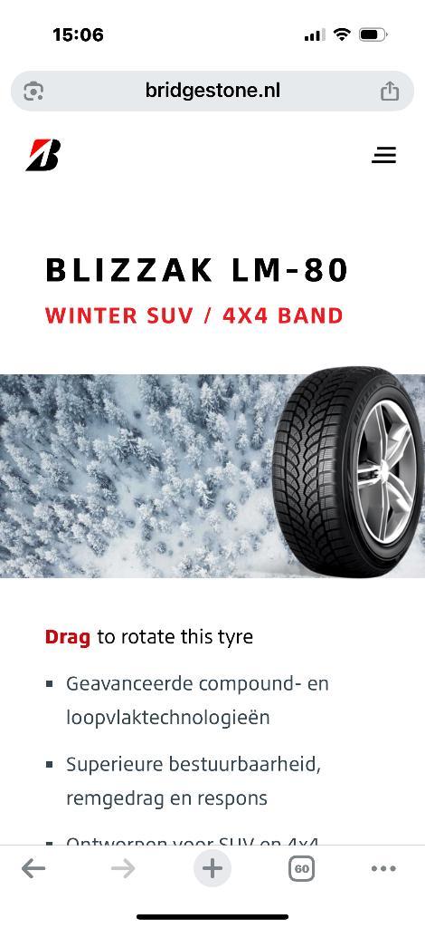 Winterbanden SUV Bridgestone blizzak, Auto diversen, Overige Auto diversen, Ophalen