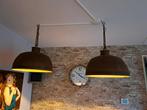 Robuuste industrieële eettafel lampen, Huis en Inrichting, Lampen | Hanglampen, Ophalen, Zo goed als nieuw, Metaal, Minder dan 50 cm