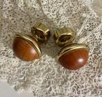 Franse gordijnroede houder messing / kersenhout, Ophalen of Verzenden