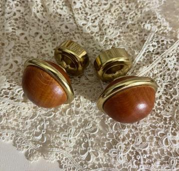 Franse gordijnroede houder messing / kersenhout beschikbaar voor biedingen