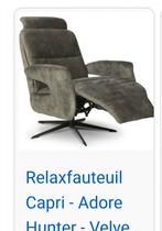 Relaxfauteuil Capri Groen velvet, Huis en Inrichting, Stoelen, Ophalen, Zo goed als nieuw, Overige kleuren, Eén