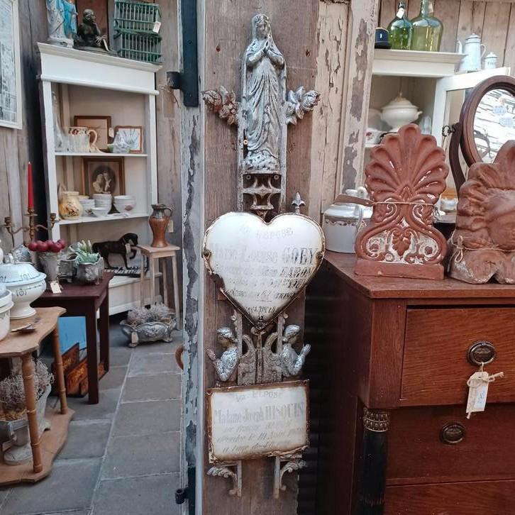 Frans Gietijzeren kruis/gedenkornament, Antiek en Kunst, Curiosa en Brocante, Ophalen
