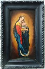 Antiek schilderij Madonna met kind, Ophalen of Verzenden