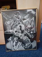 Zwart wit schilderij looney tunes, Antiek en Kunst, Kunst | Tekeningen en Foto's, Ophalen