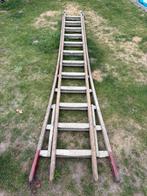 Houten shuifladder, 2x3.30 m, Doe-het-zelf en Verbouw, Ladders en Trappen, Gebruikt, Ophalen of Verzenden, Ladder, Opvouwbaar of Inschuifbaar