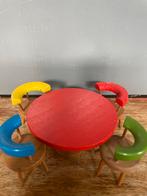 Vintage poppenhuis eettafel met stoelen, Verzamelen, Poppenhuizen en Toebehoren, Ophalen of Verzenden, Gebruikt, Poppenhuis