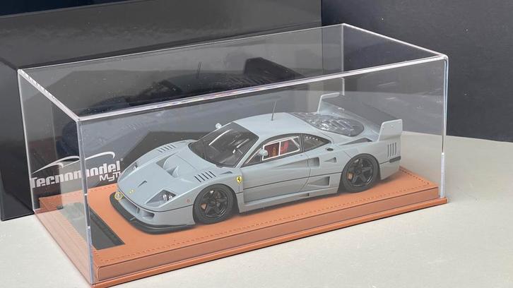 Ferrari F40 LM Grigio Medio Tecnomodel met displaycase PDJ, Hobby en Vrije tijd, Modelauto's | 1:18, Nieuw, Auto, Overige merken