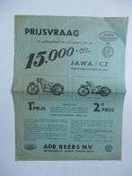 folder Prijsvraag JAWA / CZ met prijslijst (1953), Ophalen of Verzenden, Gelezen, Folder