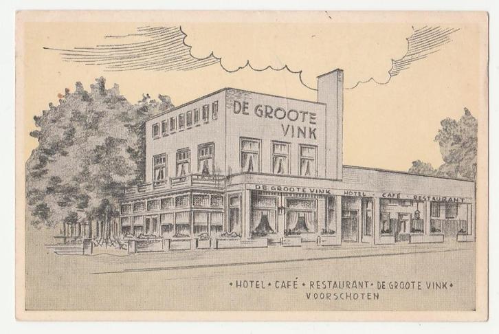 Reclame. De Groote Vink.  Voorschoten.  Horeca., Verzamelen, Ansichtkaarten | Themakaarten, Ongelopen, 1940 tot 1960, Overige thema's