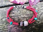 Mooie Nepalese armband hand gemaakt van Koraal en Dzi bead., Overige materialen, Nieuw, Ophalen of Verzenden, Met edelsteen