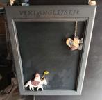 Sinterklaas Sint en Piet krijtbord memobord bord zwart grijs, Diversen, Sinterklaas, Ophalen of Verzenden, Gebruikt