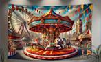 Oersterk decordoek kermis draaimolen carrousel ca 2.5 mtr, Ophalen of Verzenden