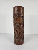 Grote penselenbeker biton, bamboe, China, eind 19e eeuw, Antiek en Kunst, Kunst | Beelden en Houtsnijwerken, Ophalen of Verzenden