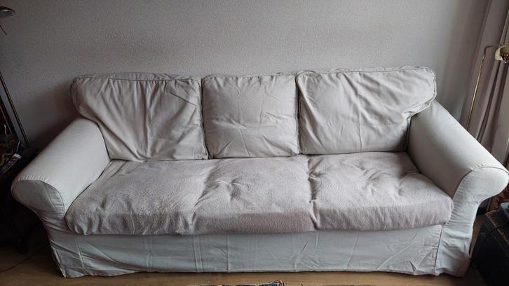 Ikea Ektorp lichtbeige, comfortabele 3-zitsbank, Huis en Inrichting, Banken | Bankstellen, Gebruikt, 200 tot 250 cm, 75 tot 100 cm