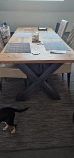 eettafel, twee delen, Huis en Inrichting, Tafels | Eettafels, Ophalen, Gebruikt, Eikenhout, 200 cm of meer