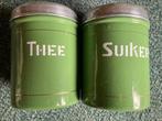 Vintage suiker- en theebus, Antiek en Kunst, Antiek | Emaille, Ophalen of Verzenden