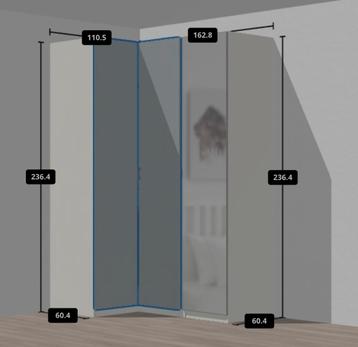 IKEA Corner Wardrobe PAX H 236.4 cm X W 110.5 cm + 162.8 cm beschikbaar voor biedingen