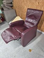 Fauteuils bordeaux rood, Ophalen, Gebruikt, 75 tot 100 cm, Leer
