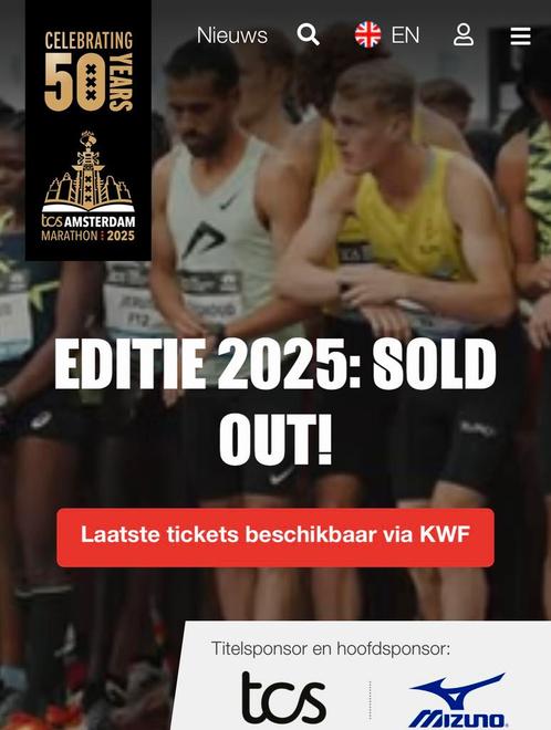 Marathon Amsterdam (startbewijs voor hele marathon), Tickets en Kaartjes, Evenementen en Festivals, Eén persoon