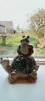 Keramiek schildpad en kikker geglazuurd beeld Feng Shui, Ophalen of Verzenden, Zo goed als nieuw