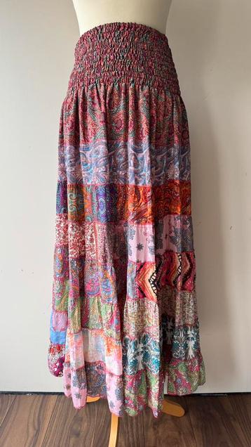 Vintage bohemian maxi rok Patchwork Maat 38 40 42 44 - Boho beschikbaar voor biedingen