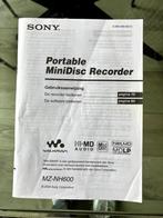 SONY MZ-NH600 handleiding, Ophalen of Verzenden