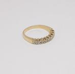 18 karaat geelgoud met 9 diamanten(0,45ct), maat 50, Sieraden, Tassen en Uiterlijk, Ringen, Ophalen of Verzenden, Dame, Goud, Goud