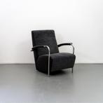 2x Leolux Scylla Fauteuil Hoog Zwart Stof - Chroom