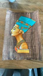 Nefertiti op Papyrus, Ophalen of Verzenden, Schilderij, Minder dan 50 cm