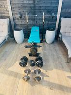 Te koop: Verstelbaar fitnessbankje + dumbbells & gewichten, Ophalen of Verzenden