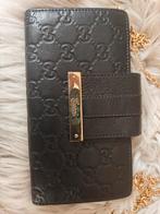 GUCCI Guccissima flap portemonnee, Overige merken, Zwart, Ophalen of Verzenden, Zo goed als nieuw