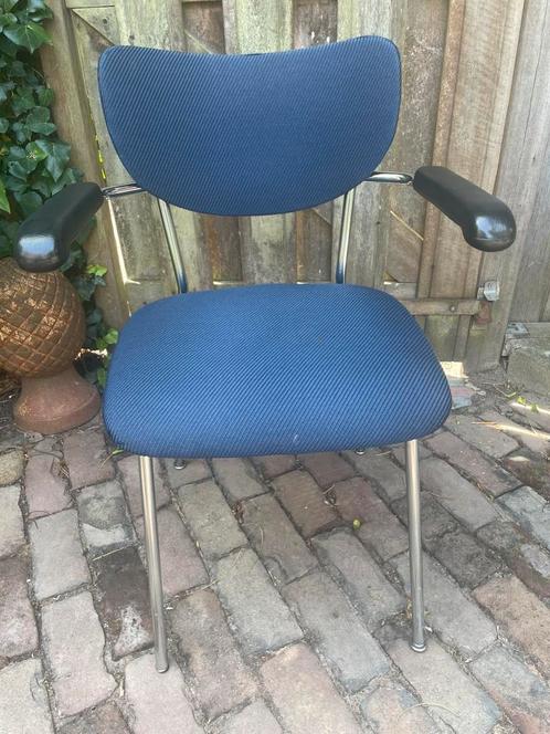 Set van 6 vintage Gebr. de Wit stoelen met armleuning, Huis en Inrichting, Stoelen, Gebruikt, Vijf, Zes of meer stoelen, Metaal