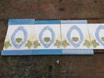 22 art nouveau randtegels prachtige kleuren lauwerkrans, Antiek en Kunst, Ophalen