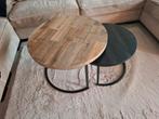 Bruine Mango Houten Salontafel - Rond 75cm, 45 tot 60 cm, Gebruikt, Rond, Ophalen of Verzenden