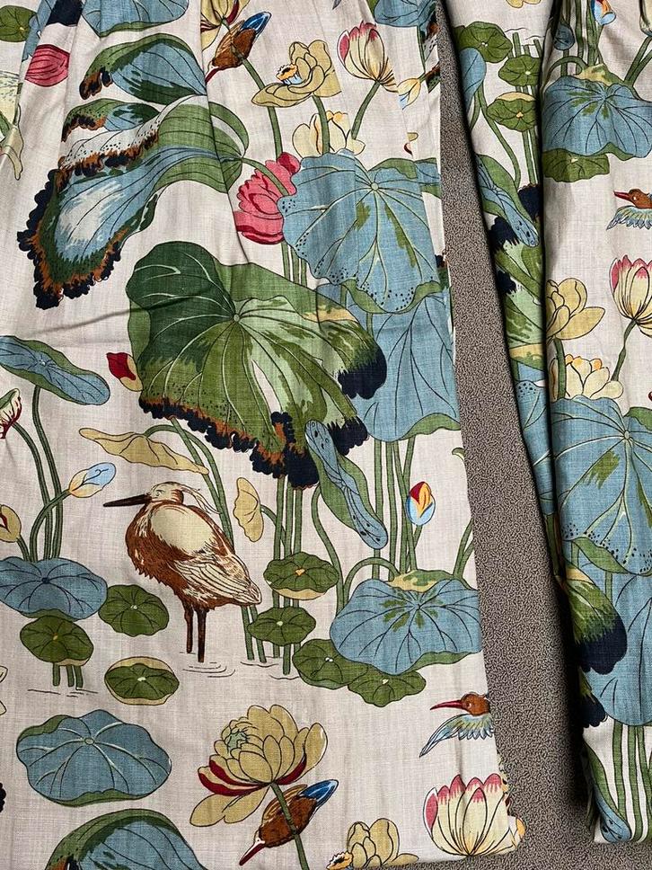 Engelse linnen gordijnen, Hobby en Vrije tijd, Stoffen en Lappen, Gebruikt, Linnen, 120 cm of meer, 200 cm of meer, Ophalen of Verzenden