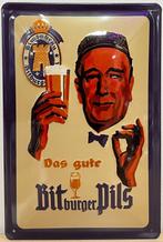 Bitburger pils bier relief reclamebord van metaal wandbord