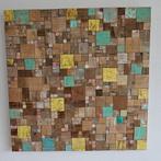 Houten wanddecoratie 1x1m, Huis en Inrichting, Woonaccessoires | Schilderijen, Tekeningen en Foto's, Ophalen, Zo goed als nieuw