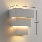 Lindby wandlamp 2st, wit gips, G9, overschilderbaar, 21 cm, Ophalen, Nieuw