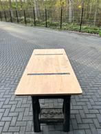 Rechthoekige eettafel 200x90x3 ronde hoeken eiken rustiek, Huis en Inrichting, Tafels | Eettafels, Ophalen, Eikenhout, 50 tot 100 cm