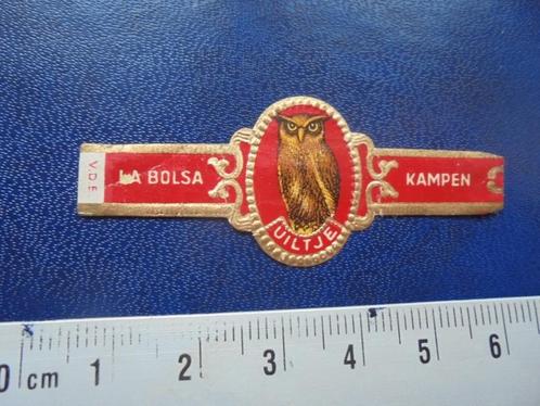 Oude sigarenband LA BOLSA (Uiltje) van sigarenfabriek KAMPEN, Verzamelen, Rookartikelen, Aanstekers en Luciferdoosjes, Zo goed als nieuw