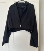 Pull&Bear cropped linnen blazer met knoopsluiting, Kleding | Dames, Zwart, Ophalen of Verzenden, Zo goed als nieuw, Maat 36 (S)